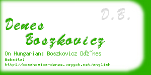 denes boszkovicz business card